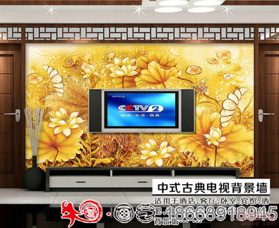 打造詩(shī)意家居 牛圖壁畫高清3D立體荷塘月色壁紙，客廳電視背景墻的理想選擇